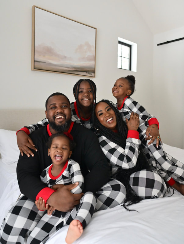 Tash Haynes family in pajamas